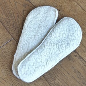 Wkładki do kapci barefoot – skóra + wełna merino