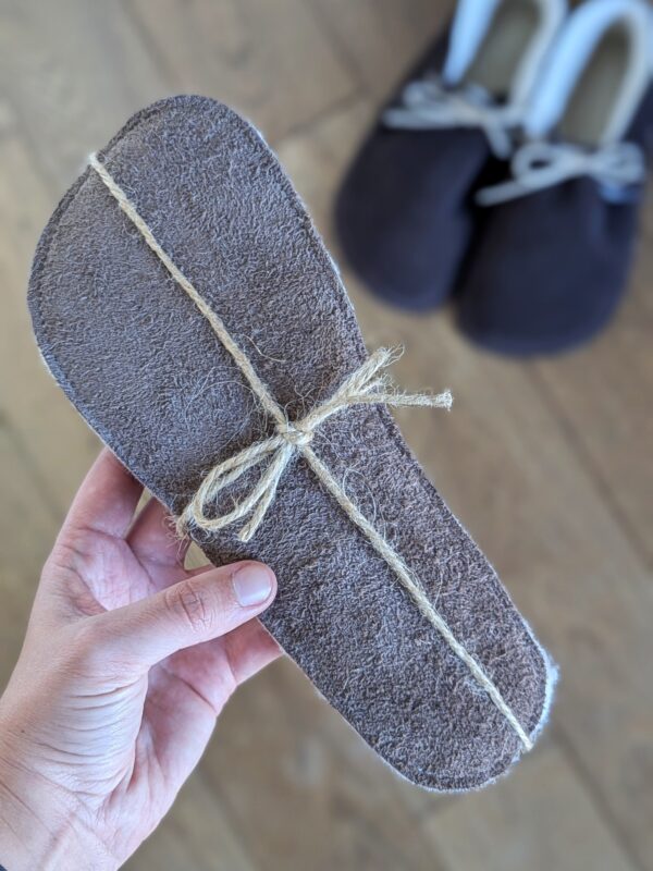 Wkładki do kapci barefoot - skóra + wełna merino - obrazek 4