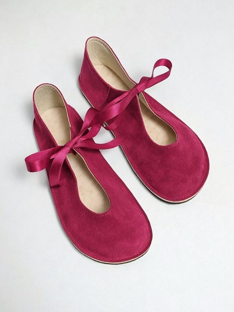 buty barefoot baleriny Mary Jane skórzane