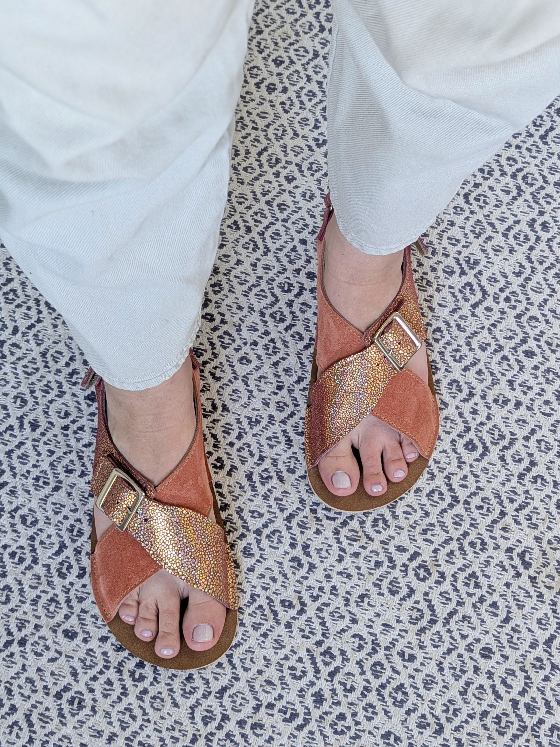 Sandały Grazia- peach + rosegold - 39 - obrazek 2