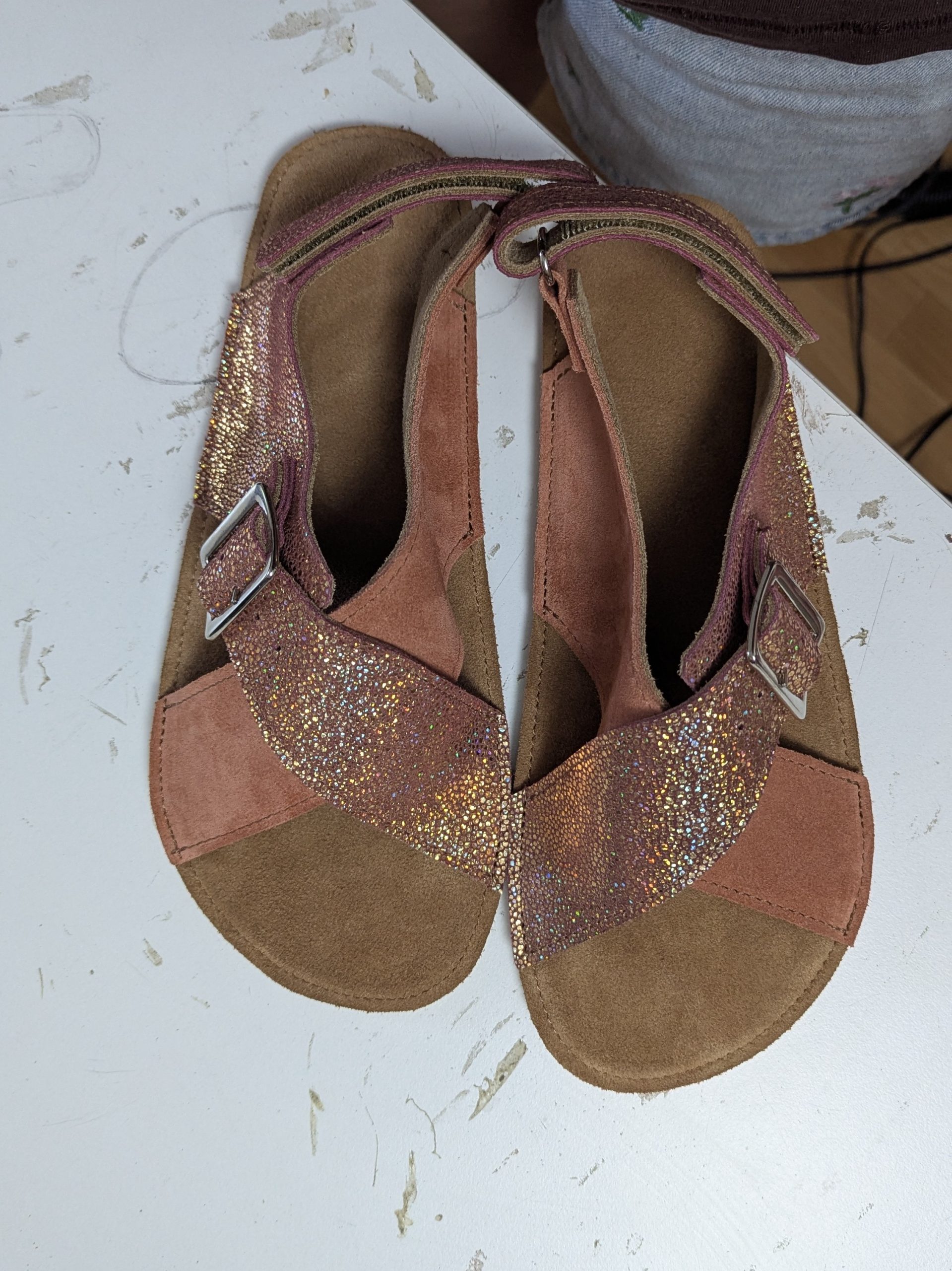 Sandały Grazia- peach + rosegold - 43 - obrazek 4